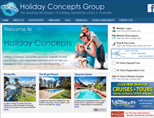 Tablet Screenshot of holidayconcepts.com.au